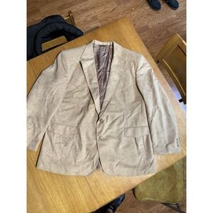 Pagano West Western Blazer Mens 50R Tan Embroidered Yoke Cowboy USA Jacket